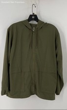 Legend Green Long Sleeve Pockets Full Zip Hooded Rain Womens Jacket Size PL