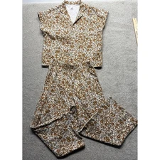 Rylee Cru Floral Pajama Set Cotton Loungewear Top Pants XS