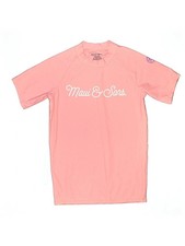 Maui and Sons Girls Pink Rash Guard Large kids