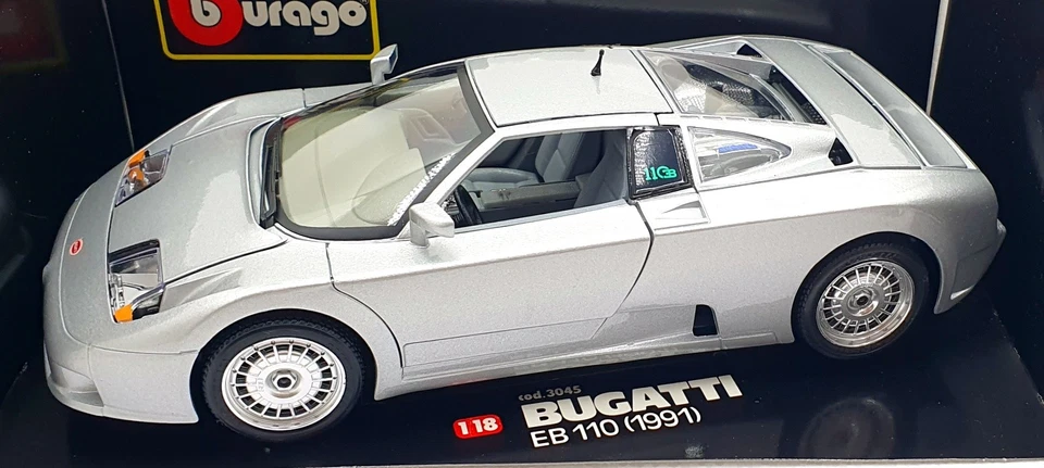 Burago 1/18 Scale Diecast 3045 - 1991 Bugatti EB 110 - Silver - Image 4 of 4