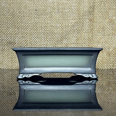 Handmade bonsai pot, Ceramic, picture frame effect, 4 sculptural corners, 4.8''