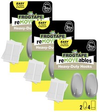 FrogTape reMOVEables Heavy Duty Wall Hooks, No Damage, Easy to Remove  Reuse...