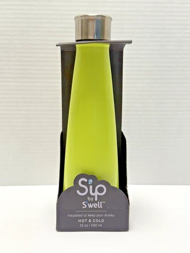 Sip by Swell 15oz. Insulated Stainless Steel Water Bottle - Sour Apple Green NEW