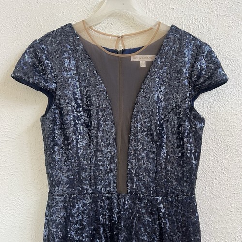 dress the population Michelle Blue Sequin Mermaid Dress Size L - Picture 5 of 9