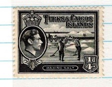 Turks & Caicos Islands King George VI Postage STAMP 1 Shilling 4 pence SA-42