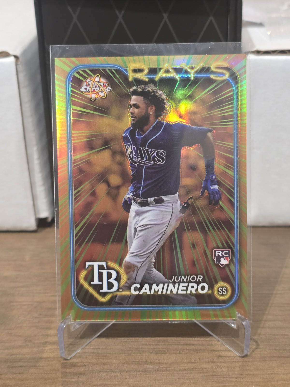 2024 Topps Chrome - Radiating Rookies #RR-12 Junior Caminero (RC)