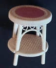VTG 1986 Barbie Doll The Heart Family Nursery Crib Wicker Rattan Stool Furniture