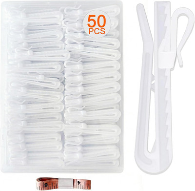 Adjustable Pinch Pleat Curtain Hooks, 50 Pcs Heavy Duty Plastic Hooks for Dra...