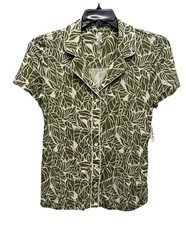 SOMA COOL NIGHTS PIPED Sleeve NOTCH COLLAR PAJAMA TOP Women  s Size S