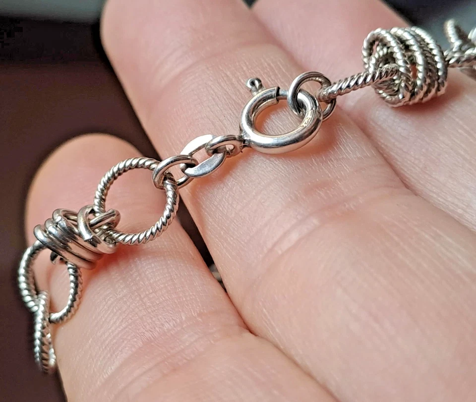 Importante COLLANA vintage catena in ARGENTO STERLING 925 50gr 82cm Bellissima! - Immagine 4 di 4