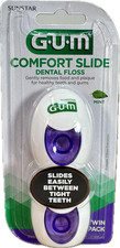 GUM Dental Floss Comfort Slide Mint Twin Pack Sunstar 2X 40 Meters Easy Slide
