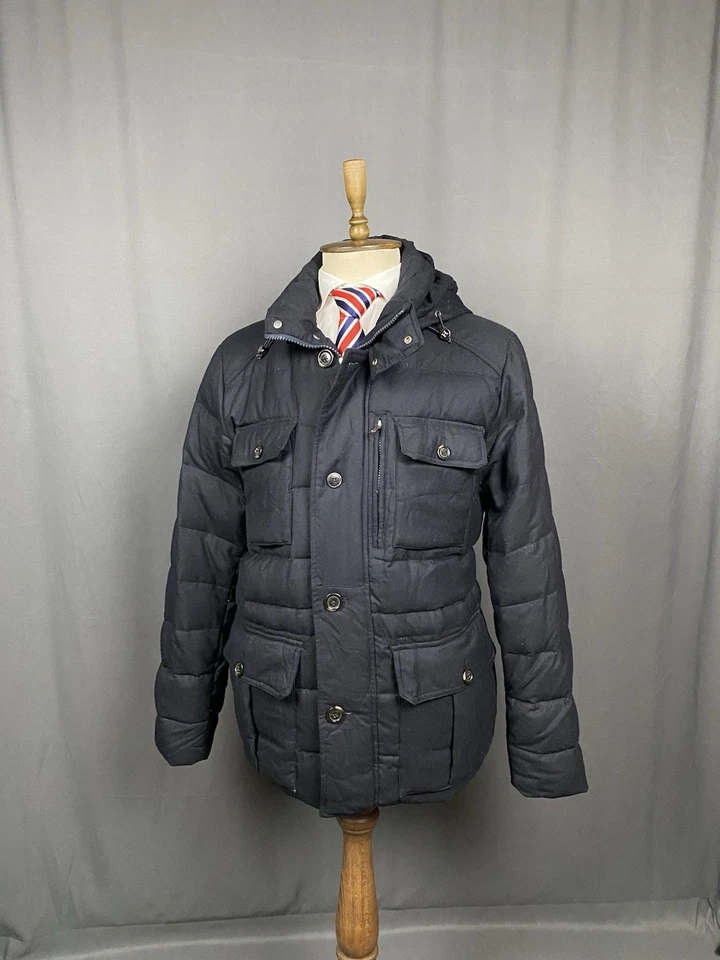 Chaqueta de abrigo parka acolchada de lana aislada negra Hackett para hombre ... - Imagen 4 de 4