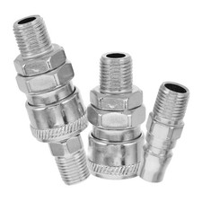 3Pcs Quick Connect Fittings Steel Adapters for Air Hose Hydraulic Applications