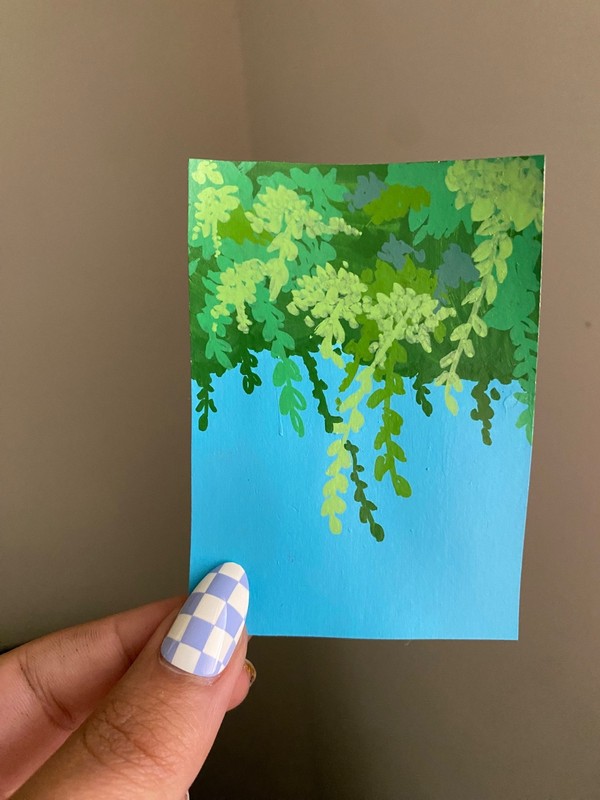 ACEO Original Acrylic Painting 2.5 X 3.5”. Tree