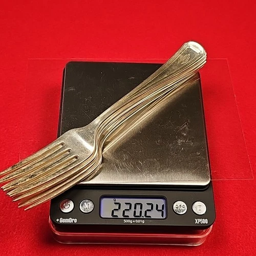 👉220g (5) Gorham 7" Old French Sterling Silver Forks w/ Mono
