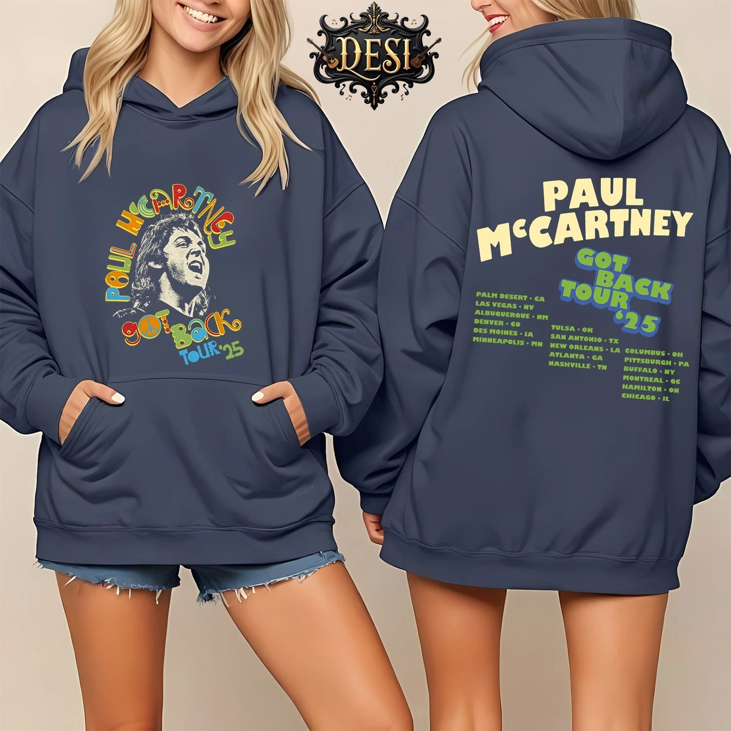 P McCartney Got Back 2025 Peace Tour Hoodie