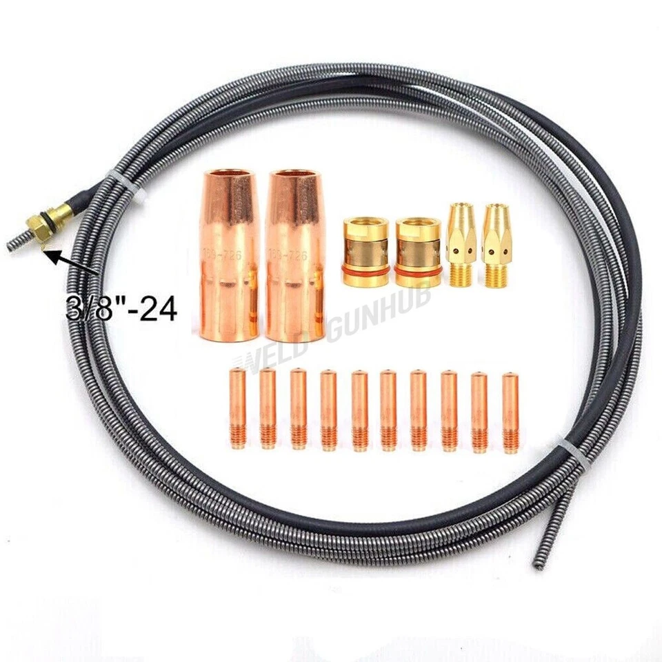 Piezas de pistola Mig de 15 pies y 10 pies para soldador Miller Hobart IronMan 230 240 250 275 MIG M25 Foto 2 de 2