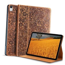 Leather Case for iPad A16 11th Generation 11 Inch 2025, iPad Pattern-Brown