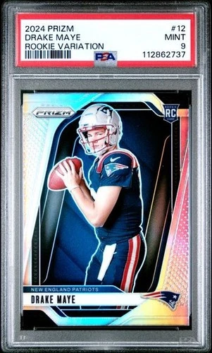 Drake Maye RC Variation Silver PSA 9 2024 Prizm #12 Patriots 💎