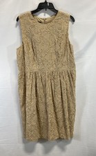 Talbots Women's Tan Ribbon Textured Sleeveless Cotton Sheath Dress Sz 18 NWT