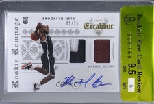 2014 Panini Excalibur Rookie Rampage Duals Prime 9/25 Markel Brown #3 Auto m2c
