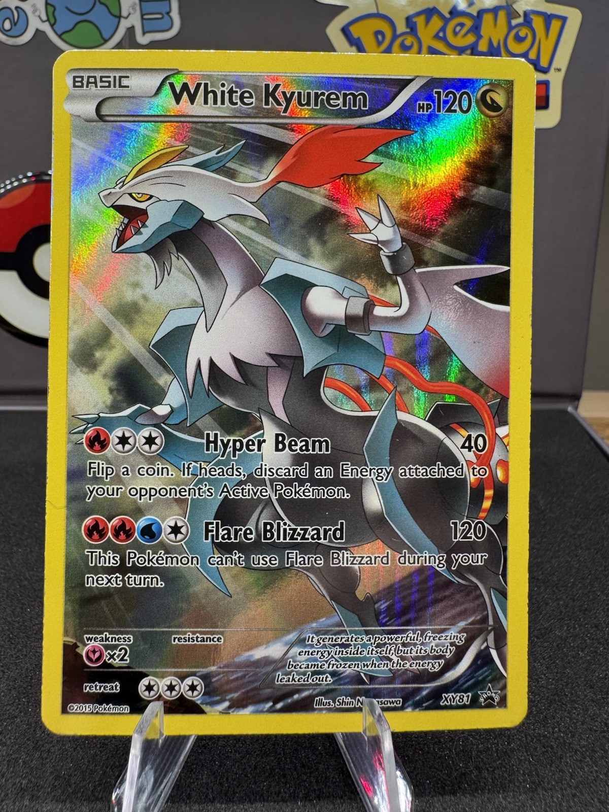 Pokémon White Kyurem XY81 Black Star Promo Holo Full Art LP/MP