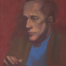 Quadro Ritratto Uomo Olio Nuova Notizia Legno Monogrammato Legno 1920 circa