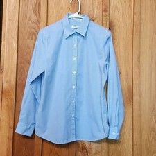 Orvis Long Sleeve Button Down Casual Shirt, Medium, White  Blue Gingham Plaid