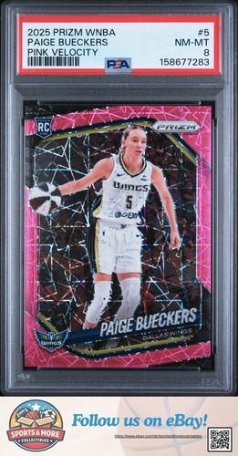 Paige Bueckers 2025 Panini Prizm Wnba #5 Pink Velocity PSA 8 #/79