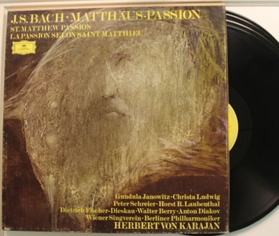 Herbert Von Karajan 4-Disc Lp J.S. Bach: Matthaus-Passion On Deutsche Grammoph