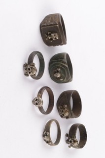 7 pcs Skull Bones WW2 Set WWII Ring war period ww1 WWI Battlefield artifact art