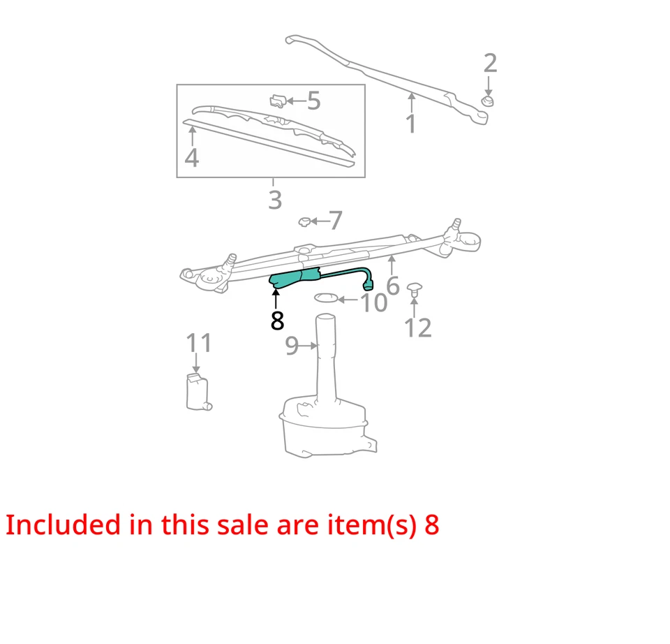 Hyundai Sonata 2004 motor limpiaparabrisas delantero fabricante de equipos originales 77 k millas (LKQ ~ 438861359) Foto 4 de 4
