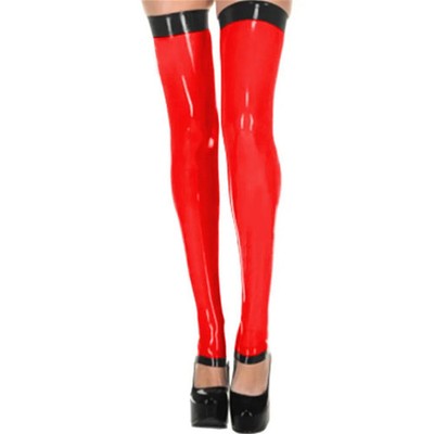 Sexy PVC Leather Stockings for Ankle Length Socks Sissy Thigh High Lingerie