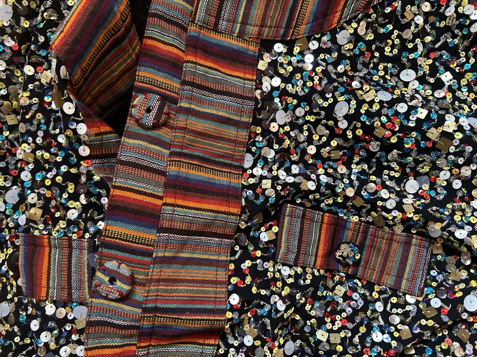 Berek Multicolor Sequined Striped Button Jacket W… - image 4
