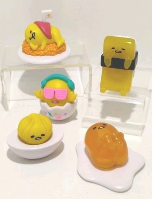 Just Play Sanrio Gudetama The Lazy Egg Mini Figures Lot of 5- Sushi DJ Fried Egg