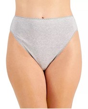 Charter Club Everyday Cotton High-Cut Brief Underwear, Heather Storm, SMALL