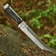 Custom Handmade Fixed Blade Tanto knife - Ram Horn Handle- Tactical Hunting