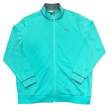 PUMA Vintage Sport Full Zip Track Jacket Aqua Grey Green Men's 2XL NWT