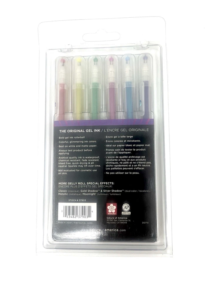 Sakura Gelly Roll Stardust Galaxy Gel Pens Set of 6 – 37903 Glitter Ink Japan - Image 2 of 2