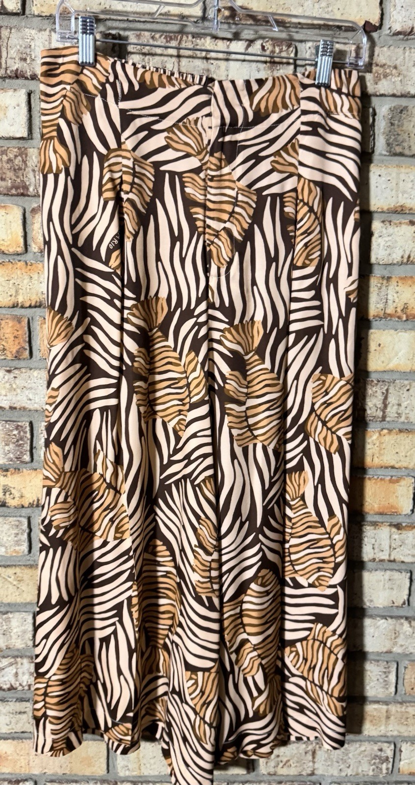 FARM Rio for Anthropologie Zebra Print wide leg pants M