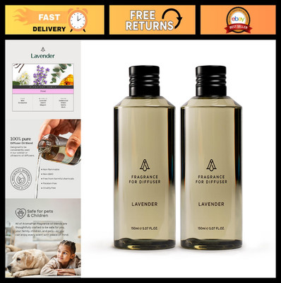 Luxury Lavender Aroma Diffuser Oil 5 Fl Oz (2 Pack) - Long-Lasting Aromatherapy