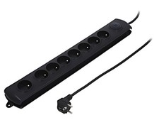 50113 Power Strip: Fusing Sockets: 8 250VAC 10A Black QOLTEC