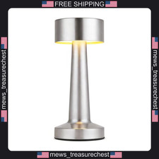 LED Table Lamp with Touch Control, 3 Brightness Levels, Rechargeable, Metal
