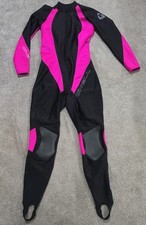 O Neill Women s Full Wetsuit Size 8 Black Pink Front Zip Long Sleeve Made In USA