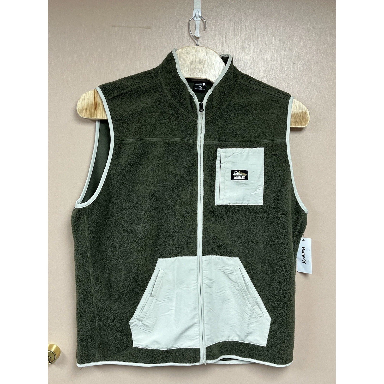 Hurley Midland Burrito Full Zip Fleece Vest Mens Size XXL NWT
