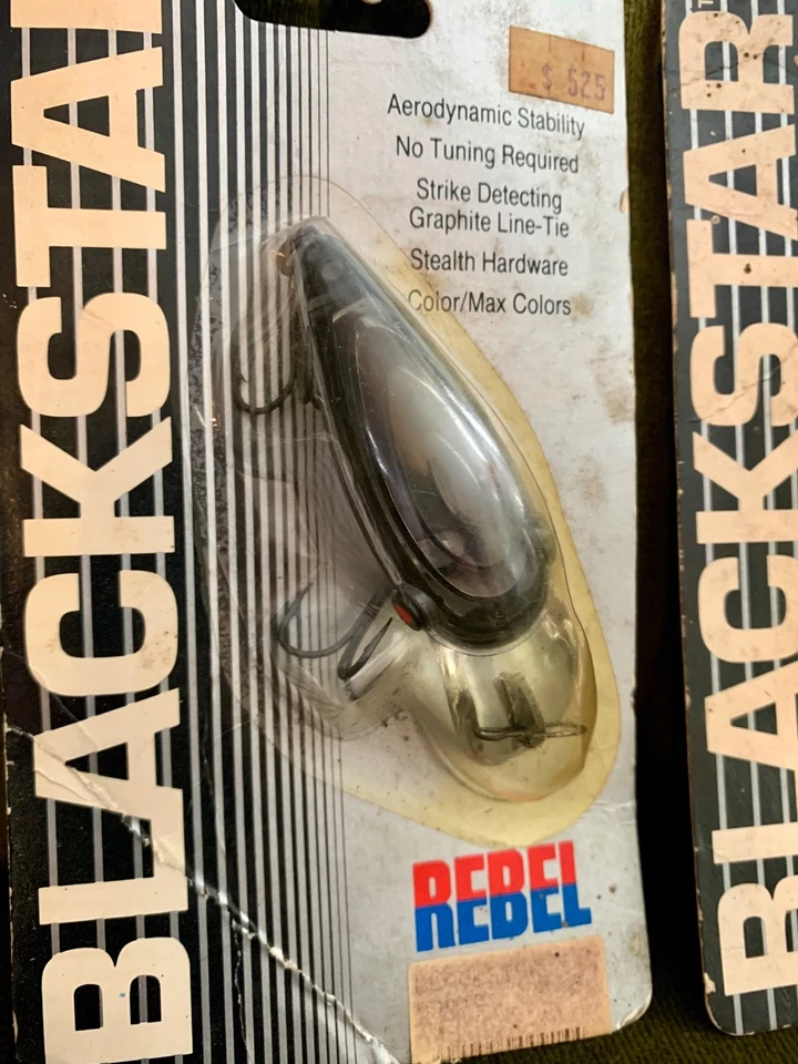 NOS REBEL Blackstar CrankBait Fishing Lure Lot of Two Yellow-white/ Black-chrome - Image 3 of 4