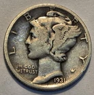 #2 Nicer Low Mintage "Very Good" 1931 D Winged Liberty Head Mercury Dime