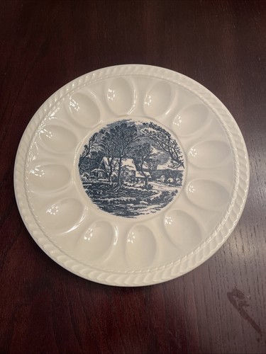 Vintage Royal China Co Currier and Ives Egg Plate