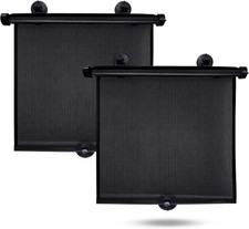 EcoNour Car Side Window Sun Shade 2 Pack Retractable Roller Sunshade for Kid