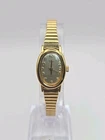 Vintage Timex Cavatina Gold Tone Oval Womens Watch Stretch New Battery Dainty